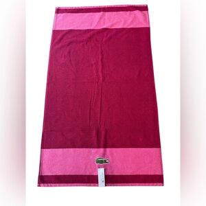 Lacoste Bath Towel 100% Cotton Loops 30 Inch X 52 Inch NEW With Tags